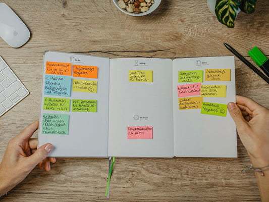 Personalisierte Notizbücher mit Firmenlogo von zettelweise - das agile Notizbuch mit Kanban-Board  to go